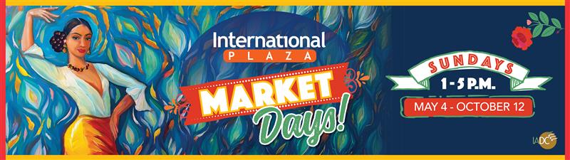 Web banner image for International Plaza Market Days.