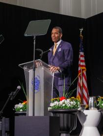 Rochester Mayor Malik Evans speaking at the 2024 State of the City Adress.